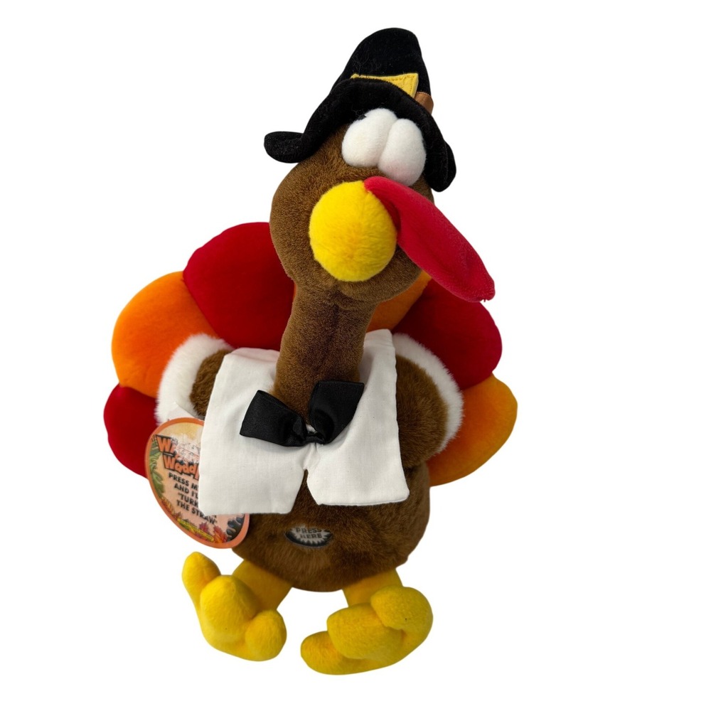 DanDee Wiggle Waddle Turkey Plush Thanksgiving Animated Singing Toy 12" Brown